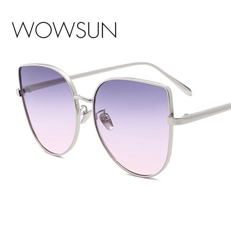 Wowsun 2018 New Oversized Cat Eye Sunglasses Women Large Size Sun