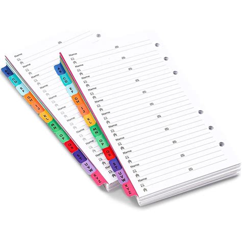 2 Pack Address Book Refills Sheet Inserts With Alphabetical Tabs 6