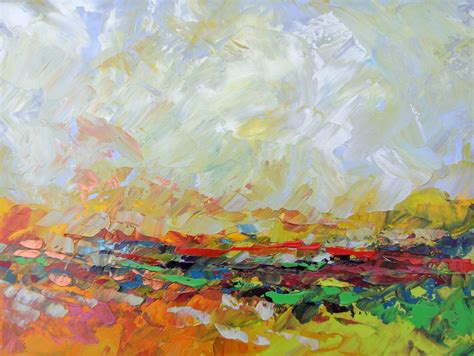 Abstract Landscape Acrylic Painting On Canvas Size 40cm X