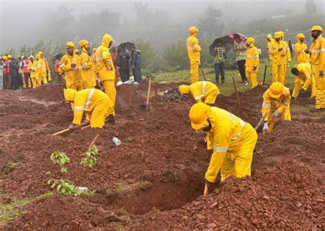 death toll rises to 21 as rescuers find more bodies in landslide hit village in western india