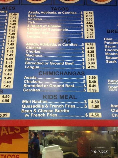 Hours may change under current circumstances Online Menu of Arsenio's Mexican Food, Tulare, CA