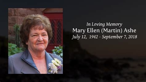 Mary Ellen Martin Ashe Tribute Video