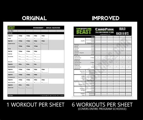 Well, there are beasts in all 50 states. Free Improved Body Beast Workout Sheets by Chad Pink ...