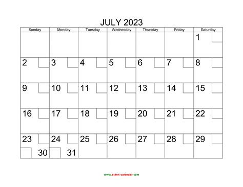 Free Download Printable July 2023 Calendar With Check Boxes
