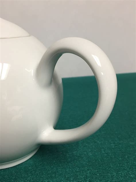 Yves Deshoulieres Porcelain Apilco Teapot, Made in France, White Teapot