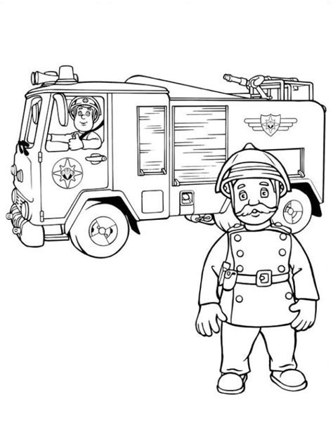 Maybe you would like to learn more about one of these? colouring page Fireman Sam and Station Officer Steele ...
