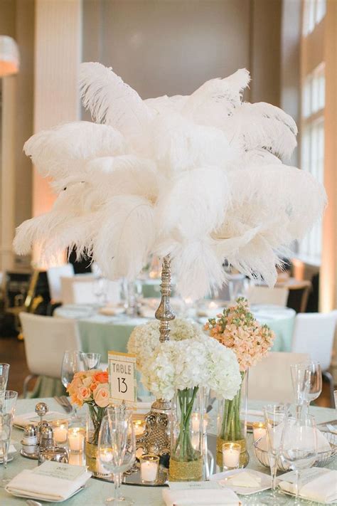 Image Result For Great Gatsby Feathers Art Deco Wedding Centerpieces