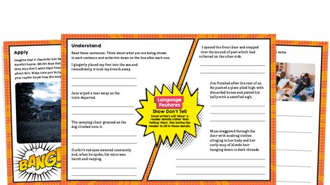 Show Not Tell Ks2 Writing Features Challenge Mat Worksheets Plazoom
