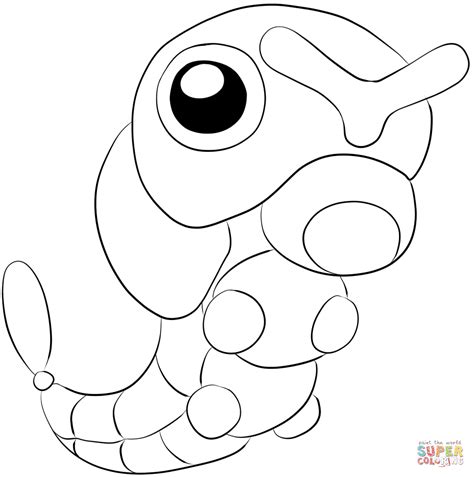 Choose a coloring page that best fits your aspiration. Caterpie coloring page | Free Printable Coloring Pages