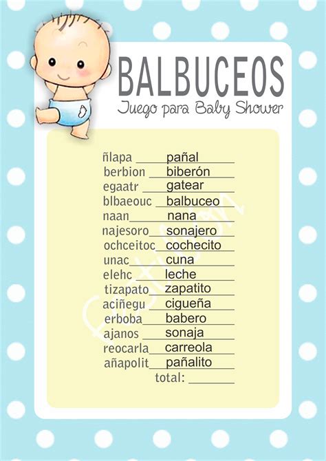 Crucigrama Juegos Para Baby Shower Para Imprimir Con Respuestas