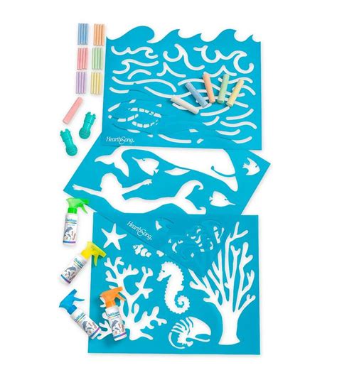 Chalkscapes Under The Sea Stencils And Chalk Set Ts For Children