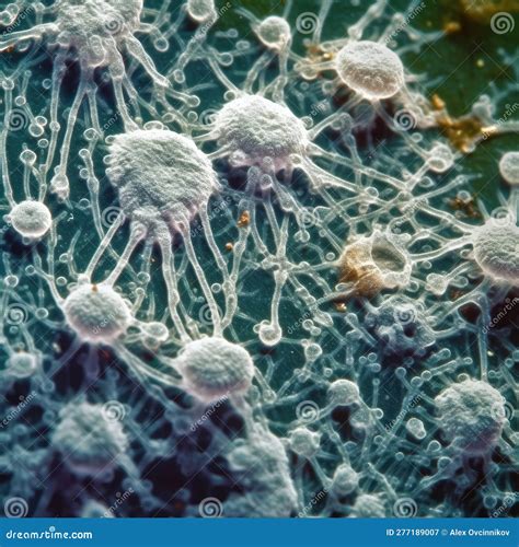 Candida Auris Fungus Close Up Under Microscope For Medical Research