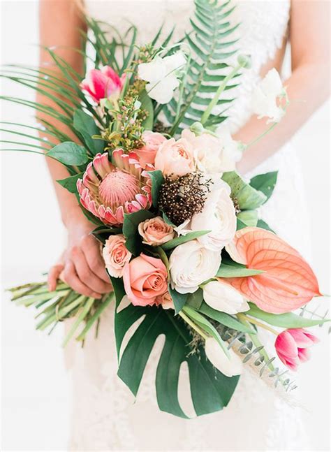 25 tropical wedding bouquets that inspire weddingomania