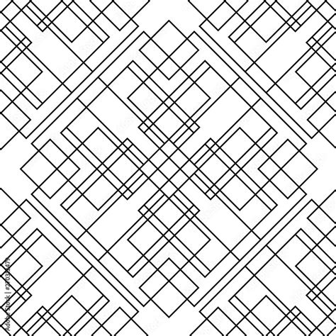Geometric Black And White Lines Seamless Pattern Vector Ornamental