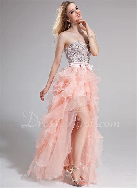 A Lineprincess Sweetheart Floor Length Organza Prom Dress With Beading