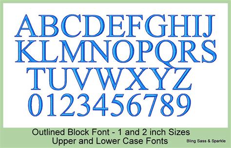 Block Outlined Font Bling Sass And Sparkle