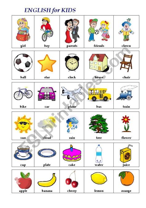English In Pictures 1st Words Other Picts Esl Worksheet By Svitl