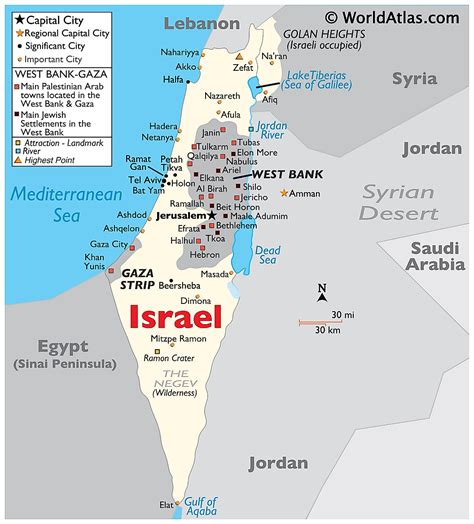 Bản đồ Hành Chính đất Nước Israel Israel Map Phóng To Năm 2023