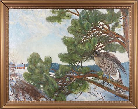 Erik Lindfors Falcon Oil On Canvas Signed And Dated 1888 Art