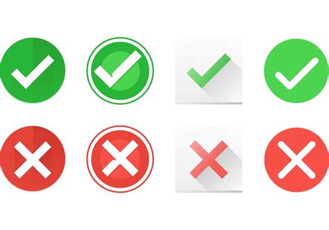 Correct and Incorrect Symbol Vector Icons - Download Free Vectors ...