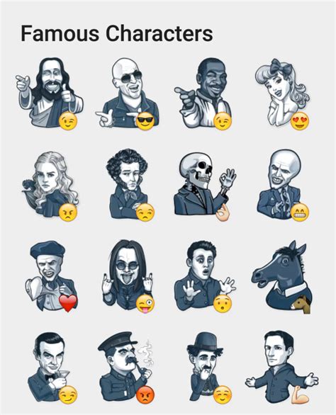 Famous Characters Stickers Set Stickers