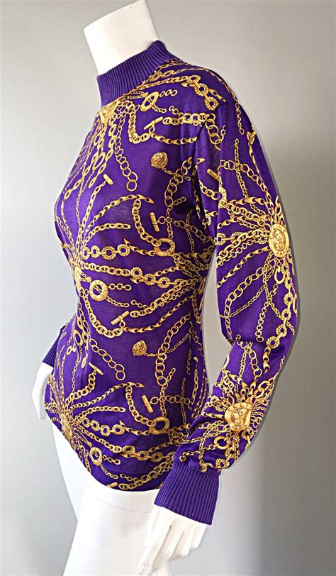 People who prefer to wear black clothing are ambitious, purposeful but also sensitive. Celine Purple + Gold Long Sleeve Vintage Cotton Top Blouse ...