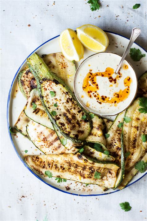 Spicy Grilled Zucchini With Curried Dip Lazy Cat Kitchen