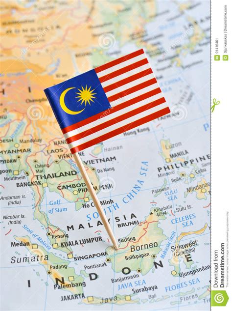 The flag of malaysia is very similar to the flag of the united states. Malaysia map and flag pin stock image. Image of marking ...