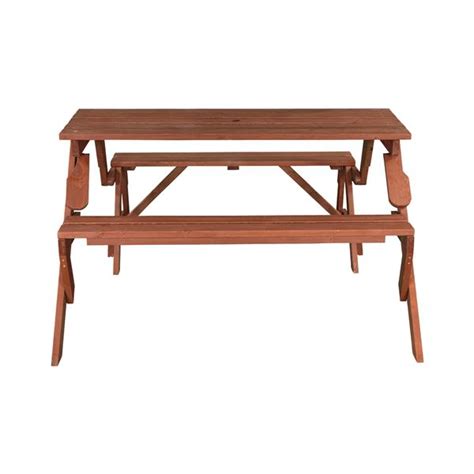 Leisure Season Convertible Picnic Table Bench 58 In X 30 In Brown Fptb7104 Réno Dépôt