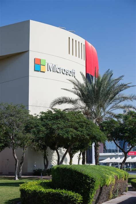 Sign Of Microsoft On The Office Building In Dubai Editorial Stock Photo