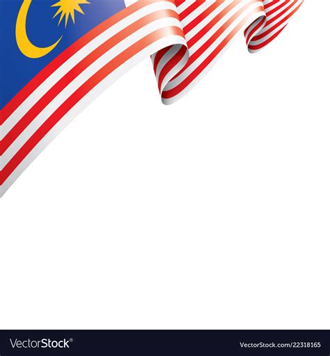 Malaysia Flag On A White Royalty Free Vector Image