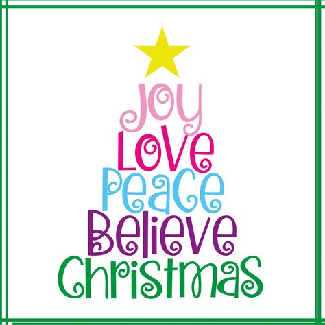 Joy Love Peace Believe Christmas Free Svg Files Masterbundles