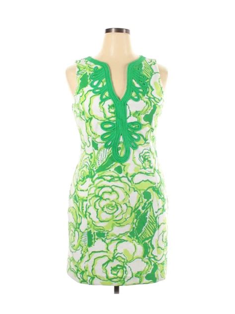 Lilly Pulitzer Casual Dress Mini Green Floral Dresses Used Size