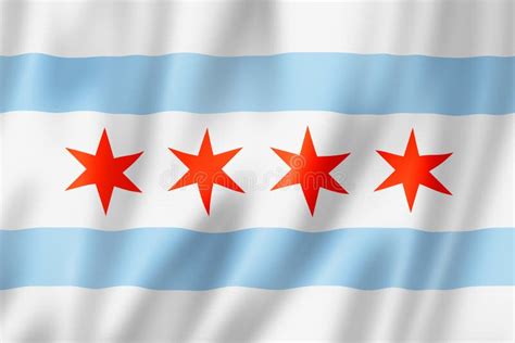 Chicago City Flag Illinois Usa Stock Illustration Illustration Of
