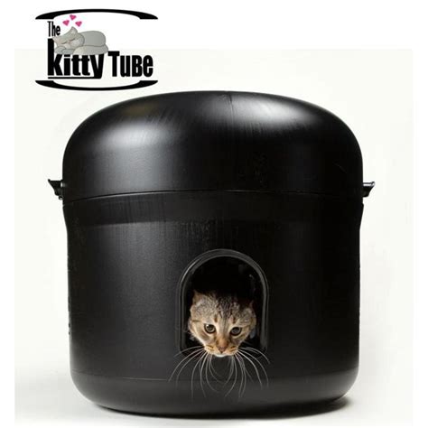 Provide a sturdy outdoor cat house to keep your pet secure. The Kitty Tube, Fully Insulated, Outdoor Cat House with ...