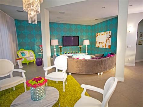 Living Room With Turquoise Accent Wall Hgtv