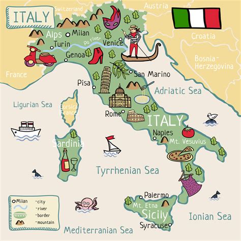 Map Of Italy For Kids Detailed Map