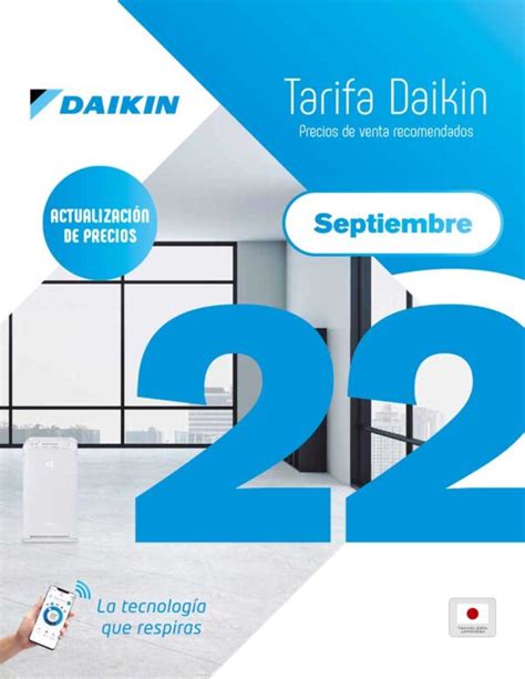 Tarifa DAIKIN Septiembre 2022 Fanair Tu Distribuidor DAIKIN