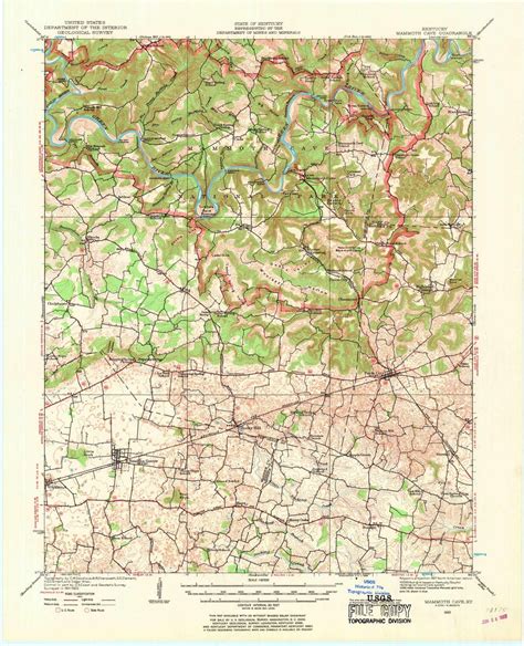 Mammoth Cave 1922 1969 Old Topo Map Park City Smiths Grove Quad Reprint