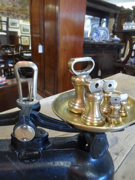 Antiques Atlas Set Of Victorian Brass Kitchen Scales And Weights