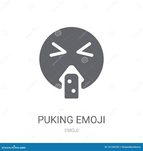 Kotzende Emoji Ikone Modisches Kotzendes Emoji Logokonzept Auf Weißem
