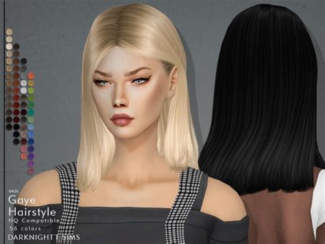 The Sims Resource Gaye Hair By Darknightt Sims 4 Hairs