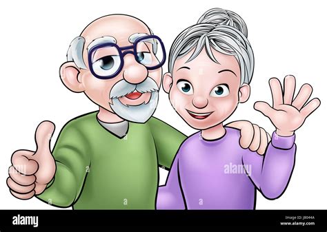 Senior ältere Großeltern Cartoon Paar Stockfoto Bild 142603450 Alamy