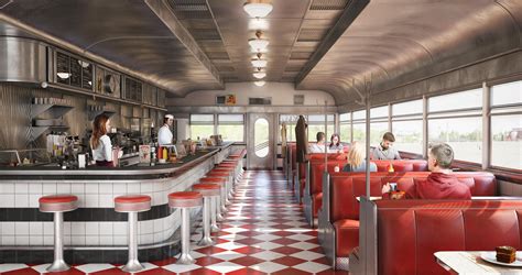 Retro Diner 3ds Max Vray Photoshop 3dmodeling
