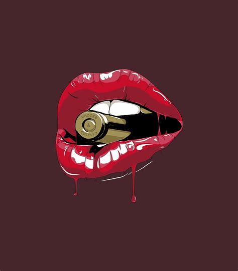 biting the bullet red lipstick lips digital art by danyia savan fine art america