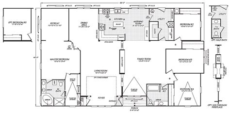 4 Bedroom Triple Wide Mobile Home Floor Plans