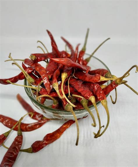 Dry Red Chilli Peppers Isolated On White Background Stock Photo Stock