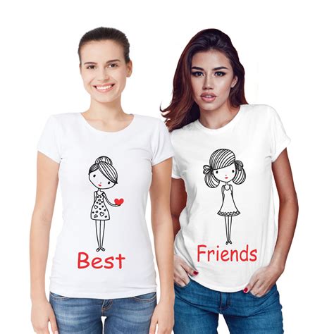 Womens Matching Best Friends Round Neck T Shirt Uniplanet Store