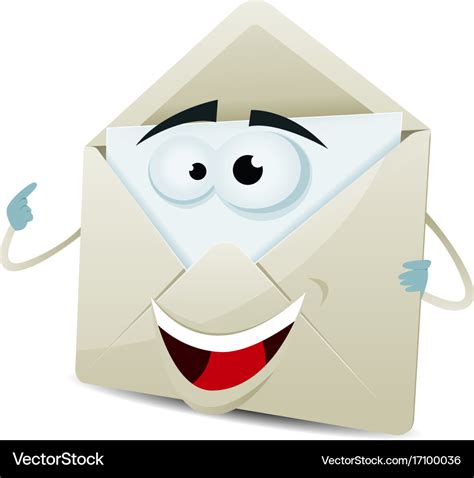 Cartoon Happy Email Character Royalty Free Vector Image