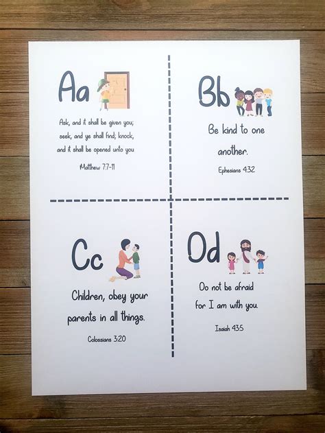 ABC Bible Scripture Cards, Alphabet Scripture Cards, Preschool